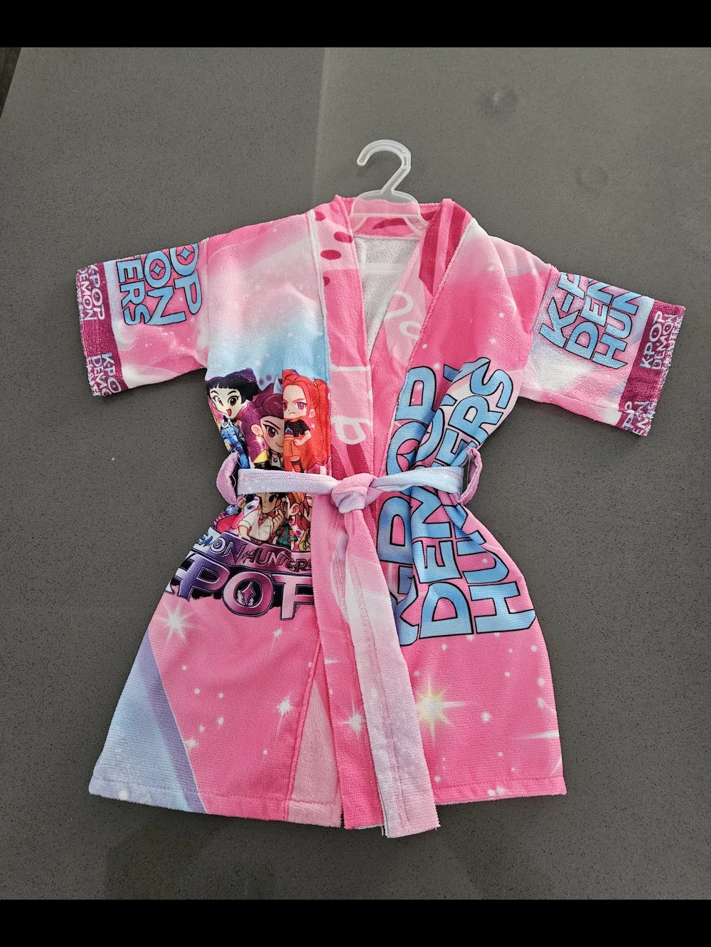 Girls Pink K-POP Demon Hunters Huntrix Rumi Mira Zoey hooded Bath Robe